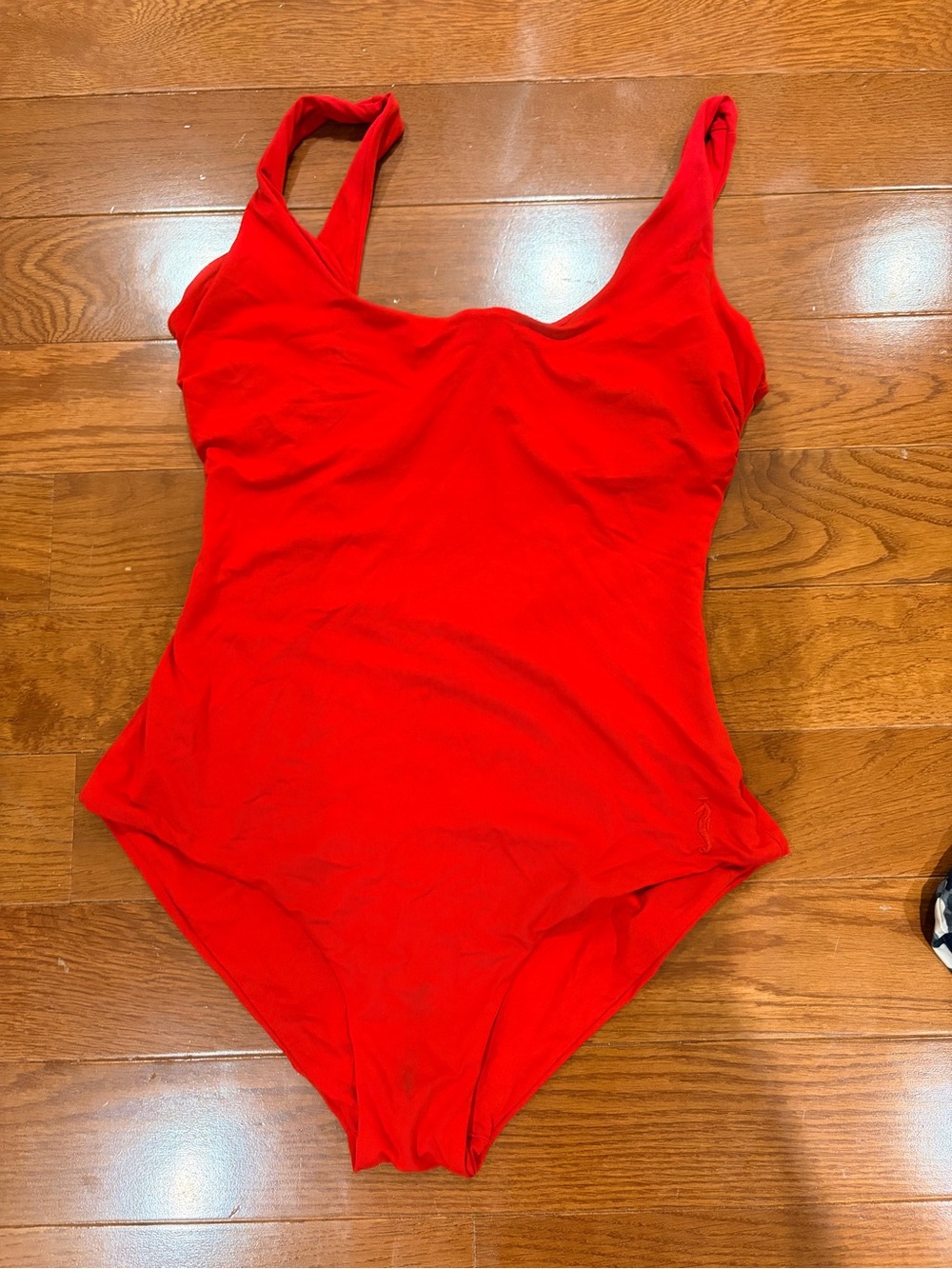 Classic Red One-Piece Swimsuit with Scoop Neck